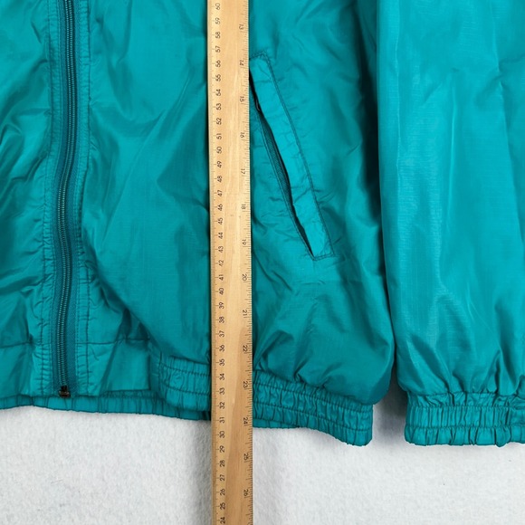 Vintage Lands End Womens M Squall Jacket Retro Teal Blue Made in U.S.A. - Picture 15 of 15